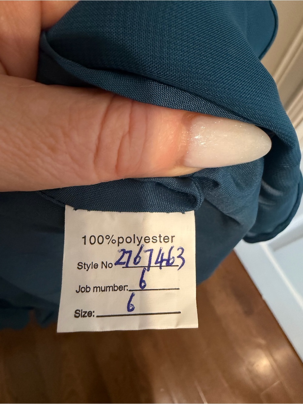 NWT Teal Blue Chiffon Midi Dress Size 6 | Flutter Sleeves | Beaded Waist - Picture 5 of 6